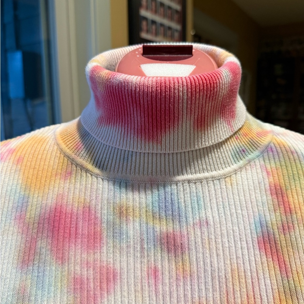 Tie Dyed Ribbed Turtleneck - Picture 2 of 5